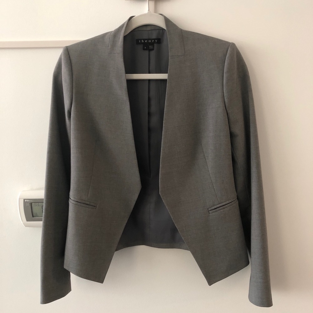 Theory wool blazer in gray size 2